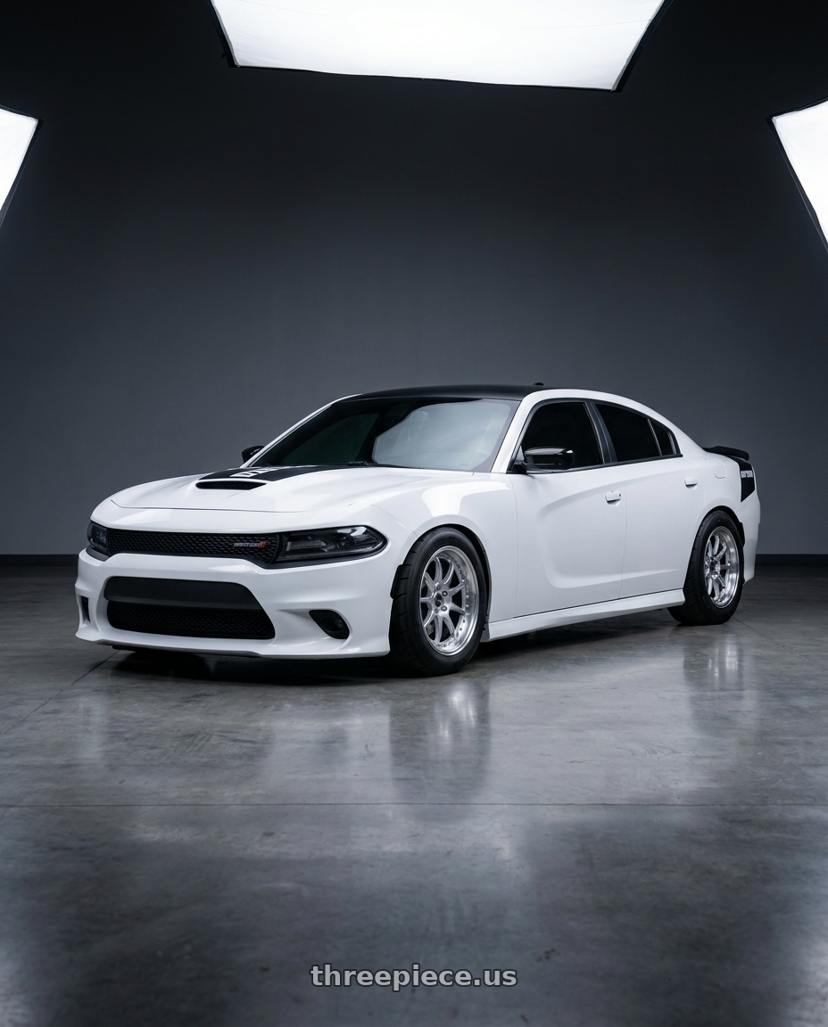 2021 dodge charger with ESR Wheels CS12 5x115 18x8.5 +35 Hyper Silver wheels