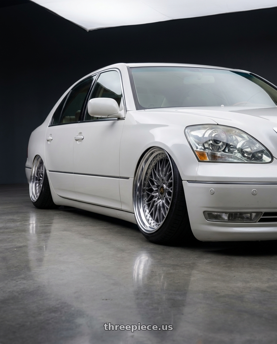 2004 lexus ls430 with Work Vs-Xv 5x100 18x9+40 A Disk Brilliant Silver Black wheels