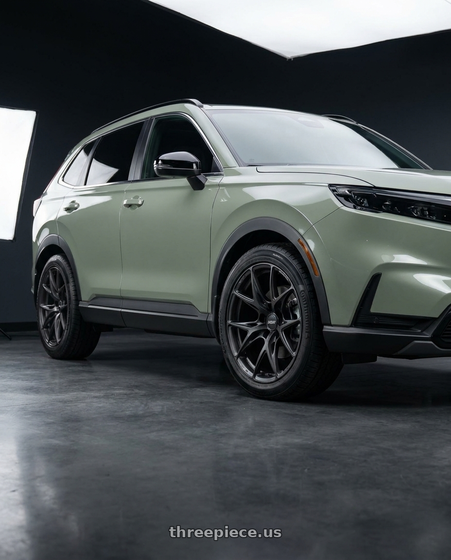 2026 Honda CR-V Hybrid Trailsport with Versus VERSUS VV21S 5x114.3 18x8+45 Matte Super Dark Gunmetal wheels