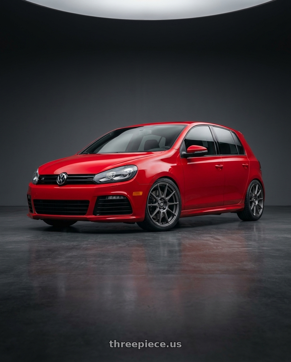 2012 Volkswagen Golf R with Motegi MR147 CM7 5X114.3 18X8.5 +42 GUNMETAL wheels