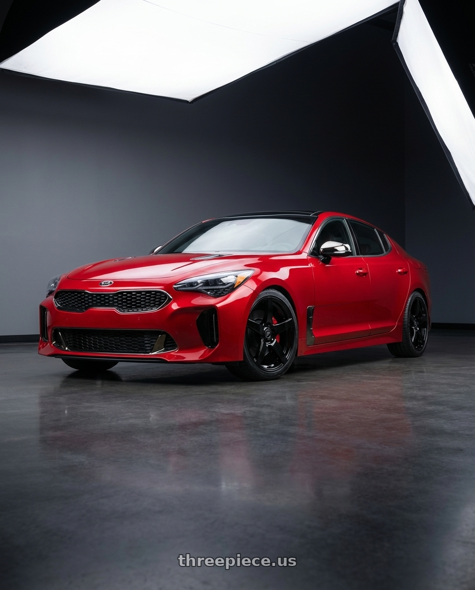 2022 Kia Stinger GT with Forgestar CF5 5x114.3 19x9 +35 Gloss Black wheels