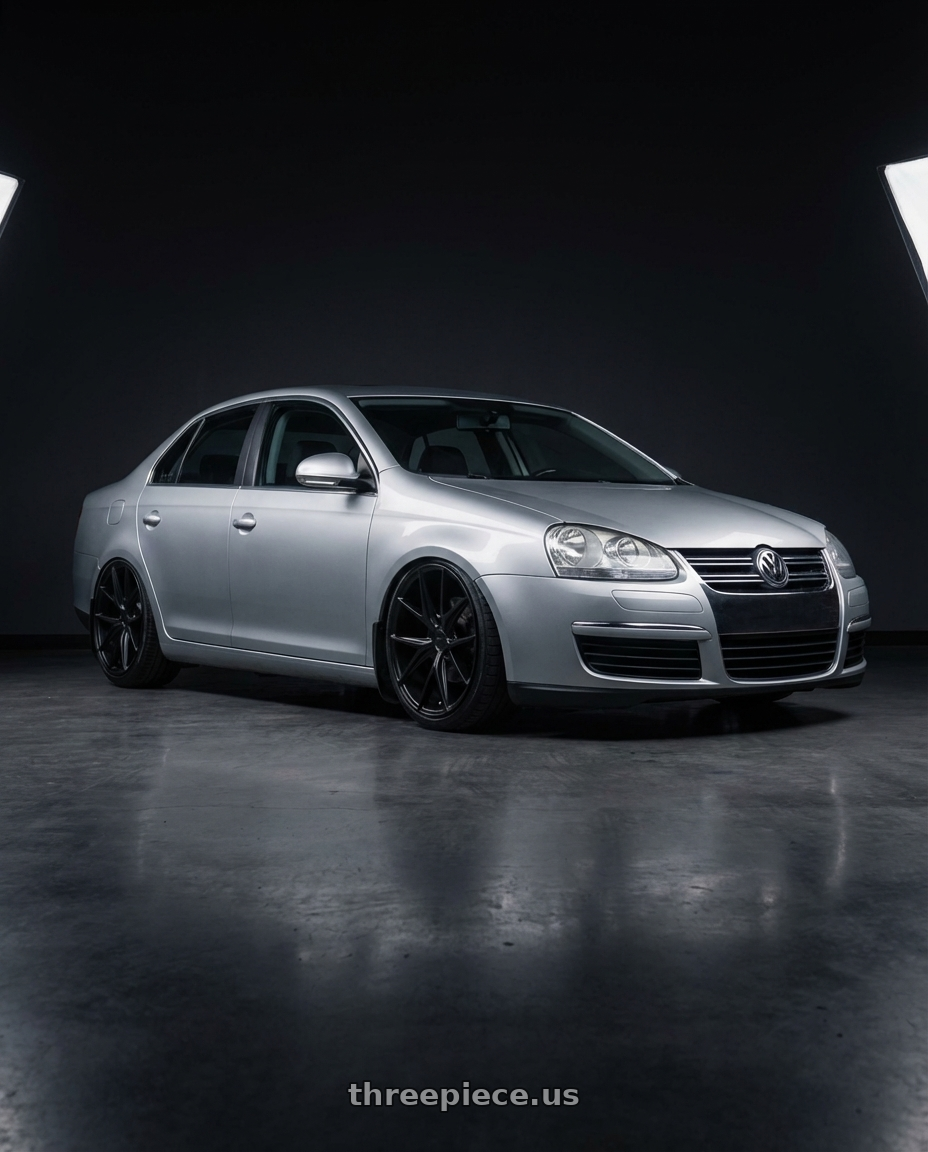 2009 Volkswagen Jetta GLI MK5 with Niche 1PC M117 MISANO 5X112 18X9.5 +35 MATTE BLACK wheels