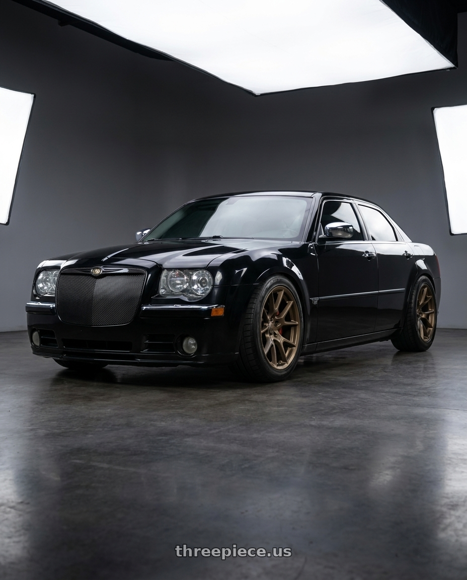 2007 Chrysler 300 srt8 black and carbon grill  with OE Wheels DG21 5x115 20x11-2.5 Bronze wheels