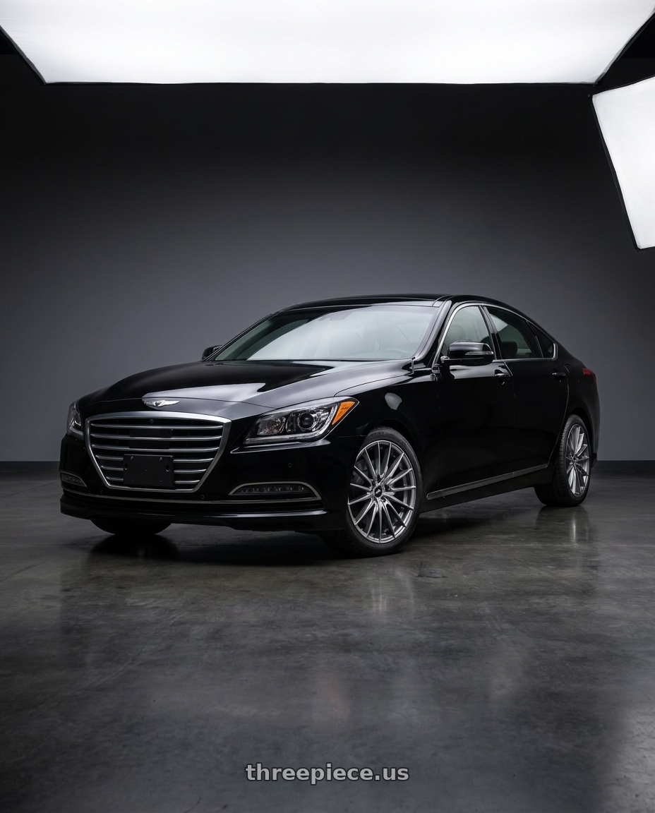 2016 hyundai genesis 3 8 with Platinum 465G Reprisal 5x114.3 19x8.5 +40 Bright Graphite wheels