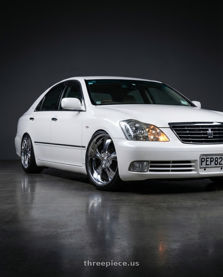 2005 toyota crown with Strada Street Classics Old Skool 5x127 24x10 +15 Chrome wheels