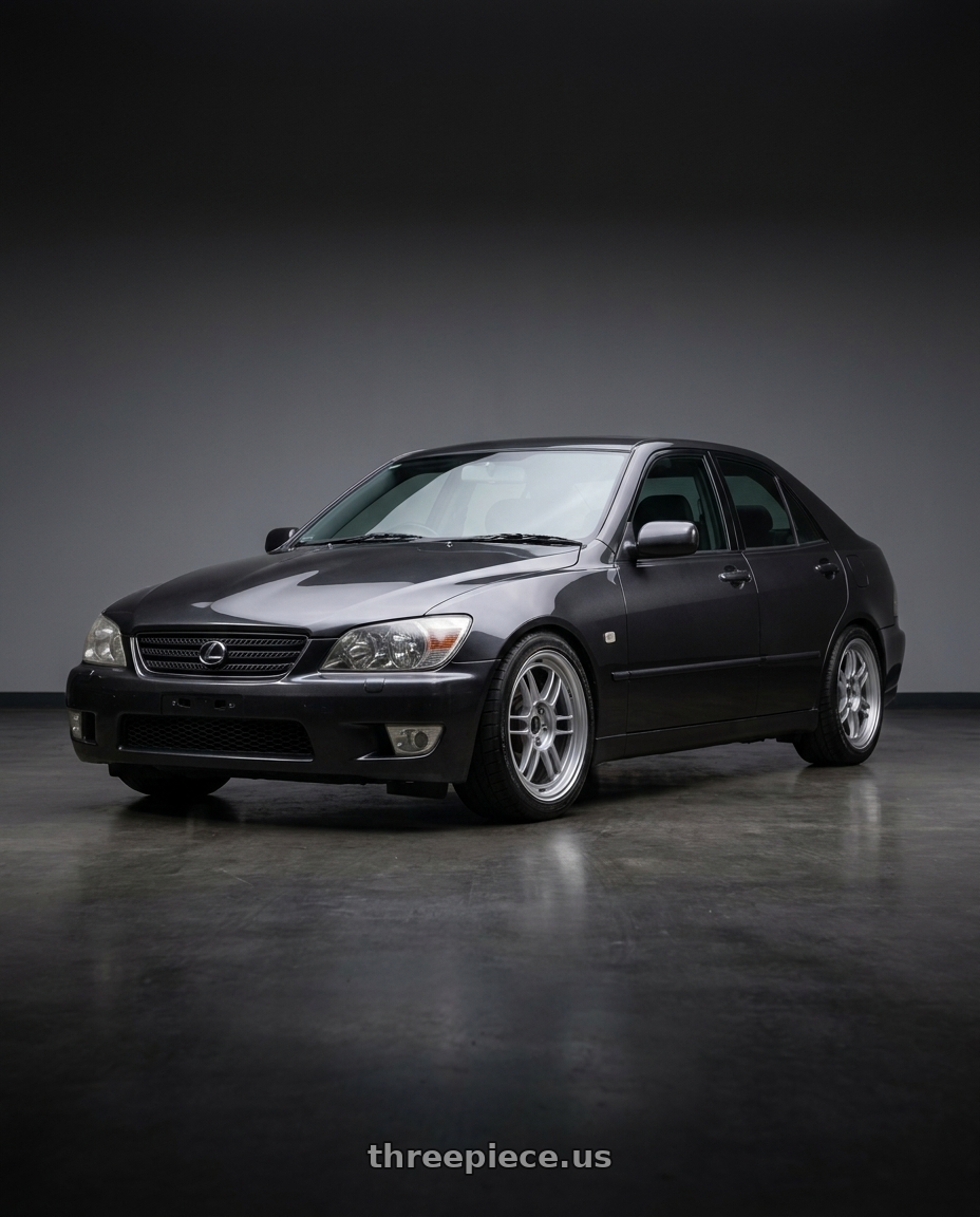 2003 lexus is300 with Enkei RPF1 4x100 15x7+41 Silver wheels