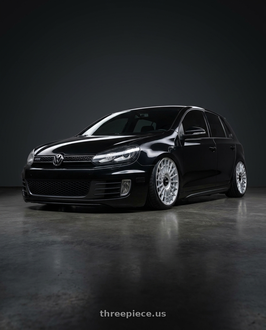 2013 VW gti with Rotiform 1PC R143 LAS-R 5X112/5X114.3 19X8.5 +45 GLOSS SILVER wheels