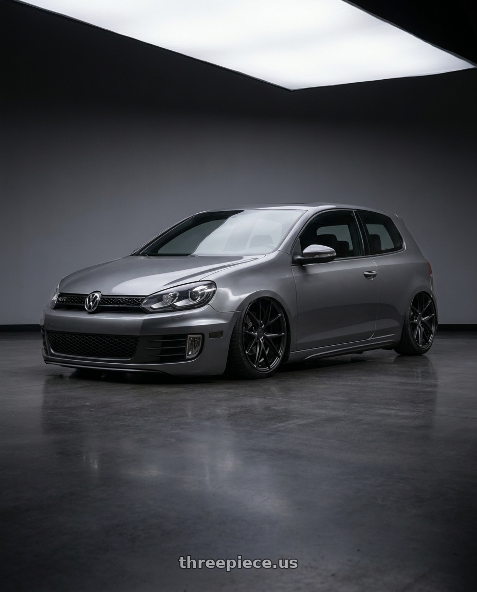 2013 Volkswagen GTI MK6 with Niche 1PC M117 MISANO 5X112 18X8 +30 MATTE BLACK wheels