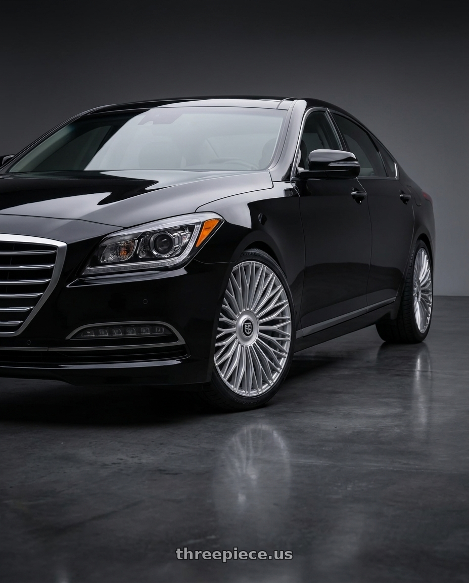 2016 hyundai genesis 3 8 with TIS Motorsports 507S 5x114.3/5X120 18x8 +35 Gloss Silver wheels