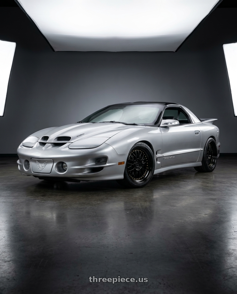 2001 Pontiac Firebird trans-am ws6 with Aodhan DS08 5x100 18x9.5+35 Gloss Black W /Gold Rivets wheels