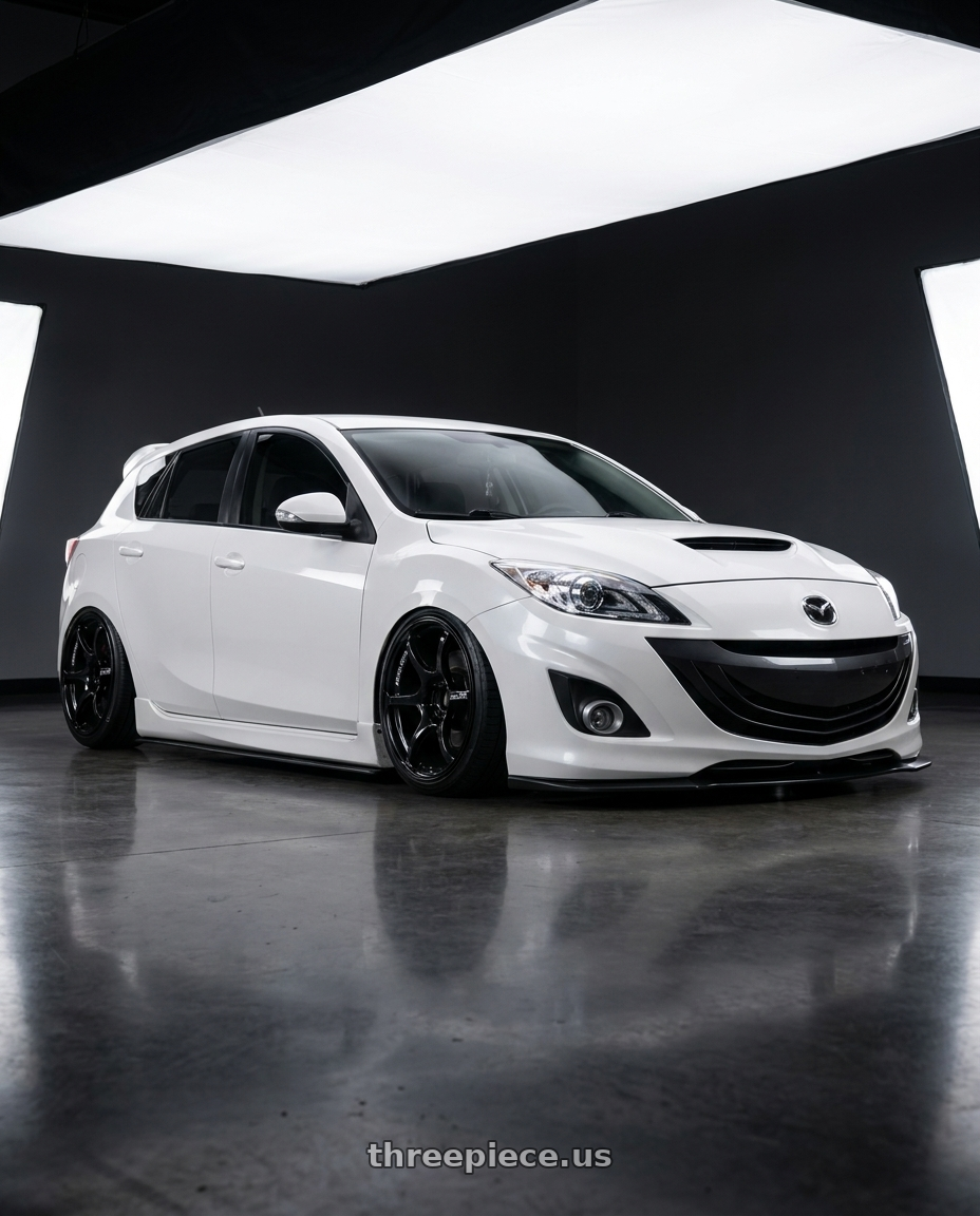 2012 Mazda Mazdaspeed3 with Advan RGIII 5x114.3 18x10+35 Gloss Black wheels
