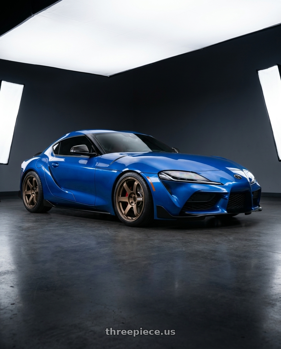 2023 Toyota supra with Volk Racing TE37 SAGA S-PLUS 5x112 18x10.5 +30 BRONZE wheels