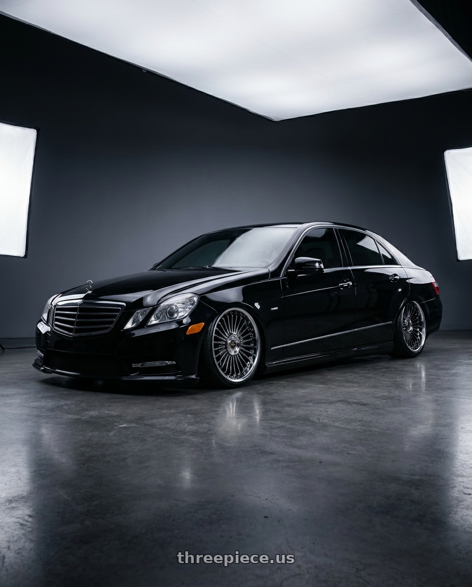 2010 Benz E550 with Work Emitz Black Polish 5x100 19x9.0 +12 wheels