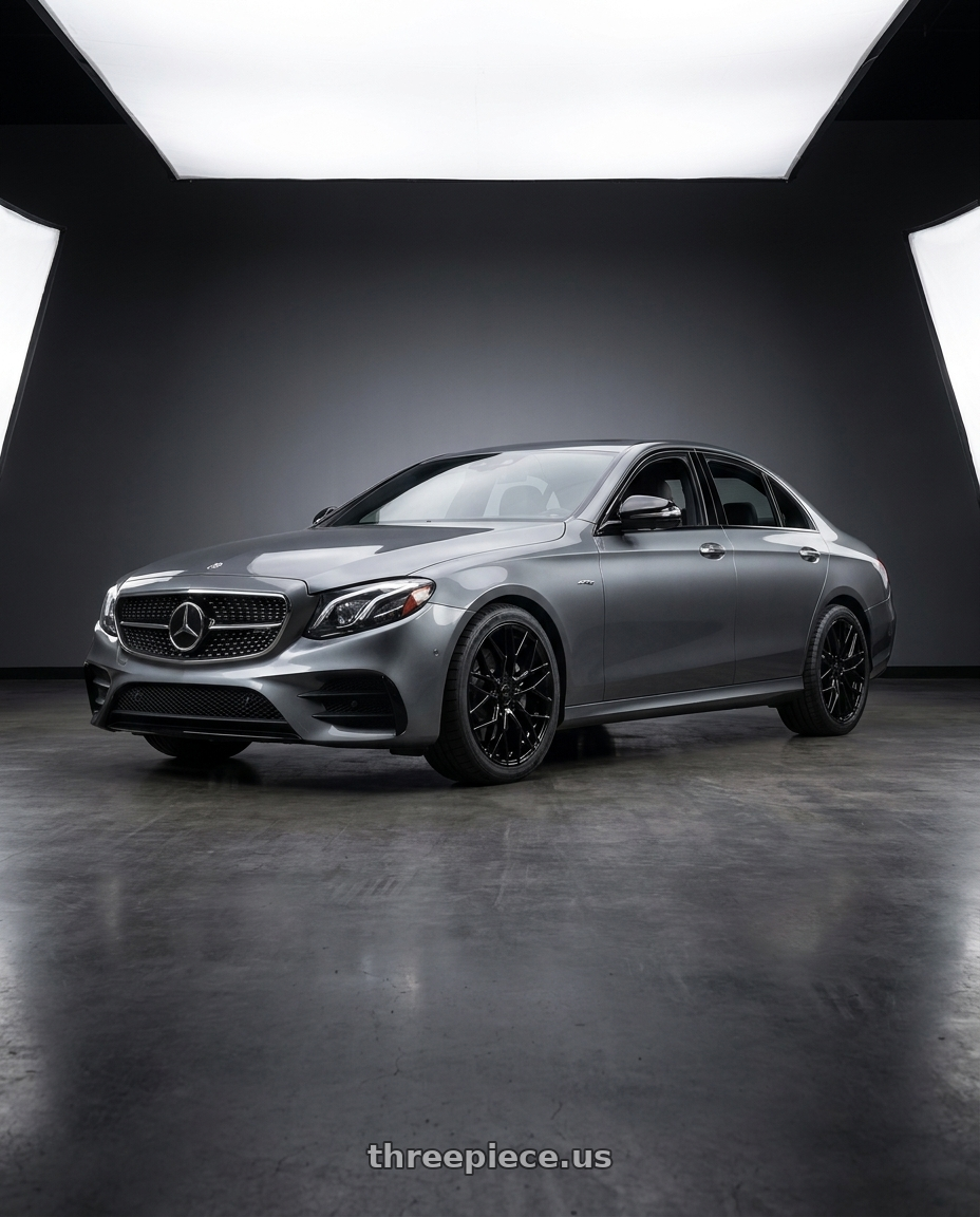 2017 Mercedes-Benz AMG E 43 with KATANA RACING KR01 5x112 18x8 +40 Glossy Black wheels