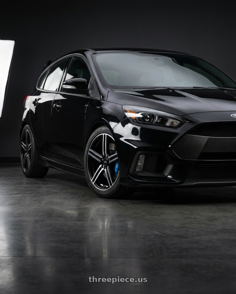 2017 ford focus rs with V�xx Como 5x108/5x114.3 18x8+45 Gloss Black Mach Face wheels