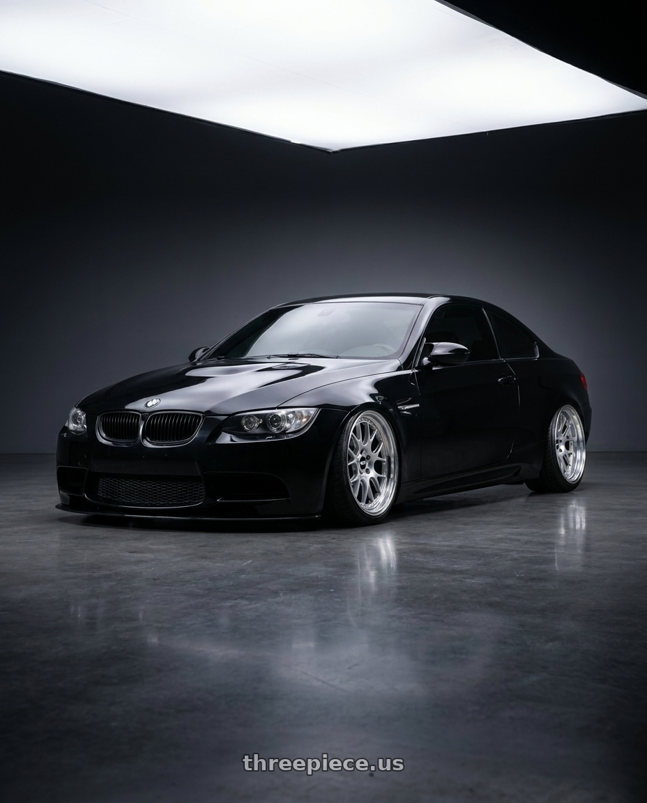 2011 BMW E92 M3 黑色 with BBS CH-R 5x120 20x10.5 +24 Brilliant Silver Polished Rim Protector wheels