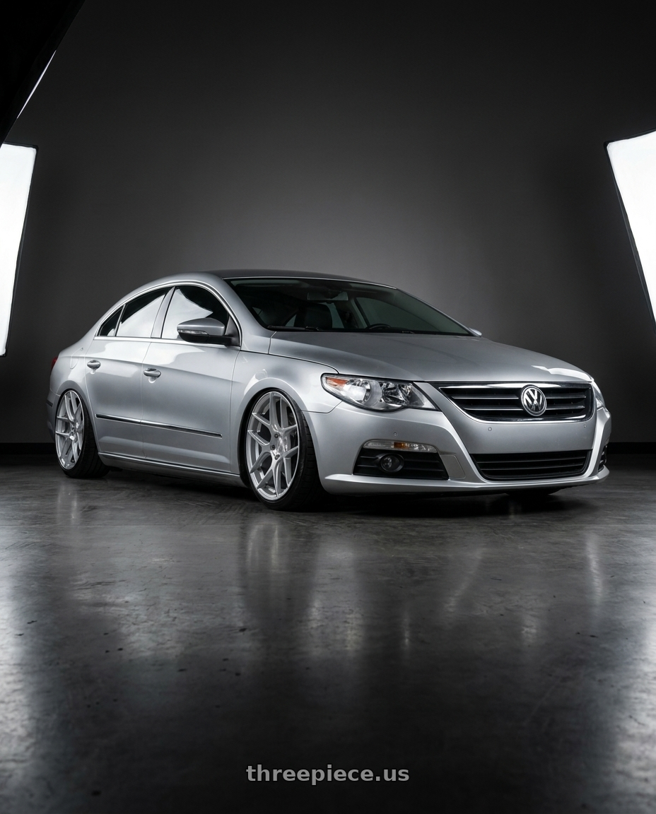 2015 Volkswagen CC with Aodhan AFF2 5x112 19x8.5+35 Gloss Silver Machined Face wheels