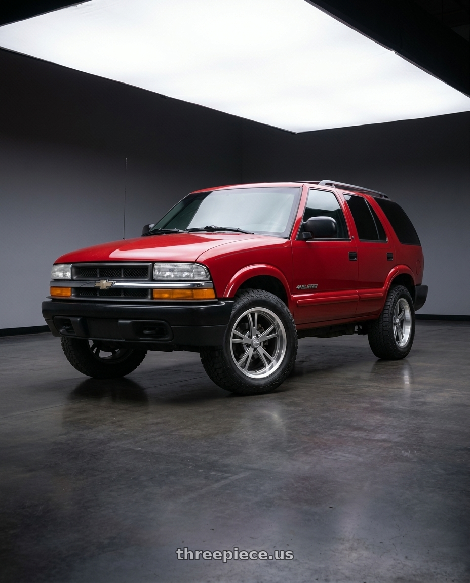 2005 chevy blazer with Ridler Type 606 5x120.65 18x8+0 Grey W/Milled Spokes & Diamond Lip wheels