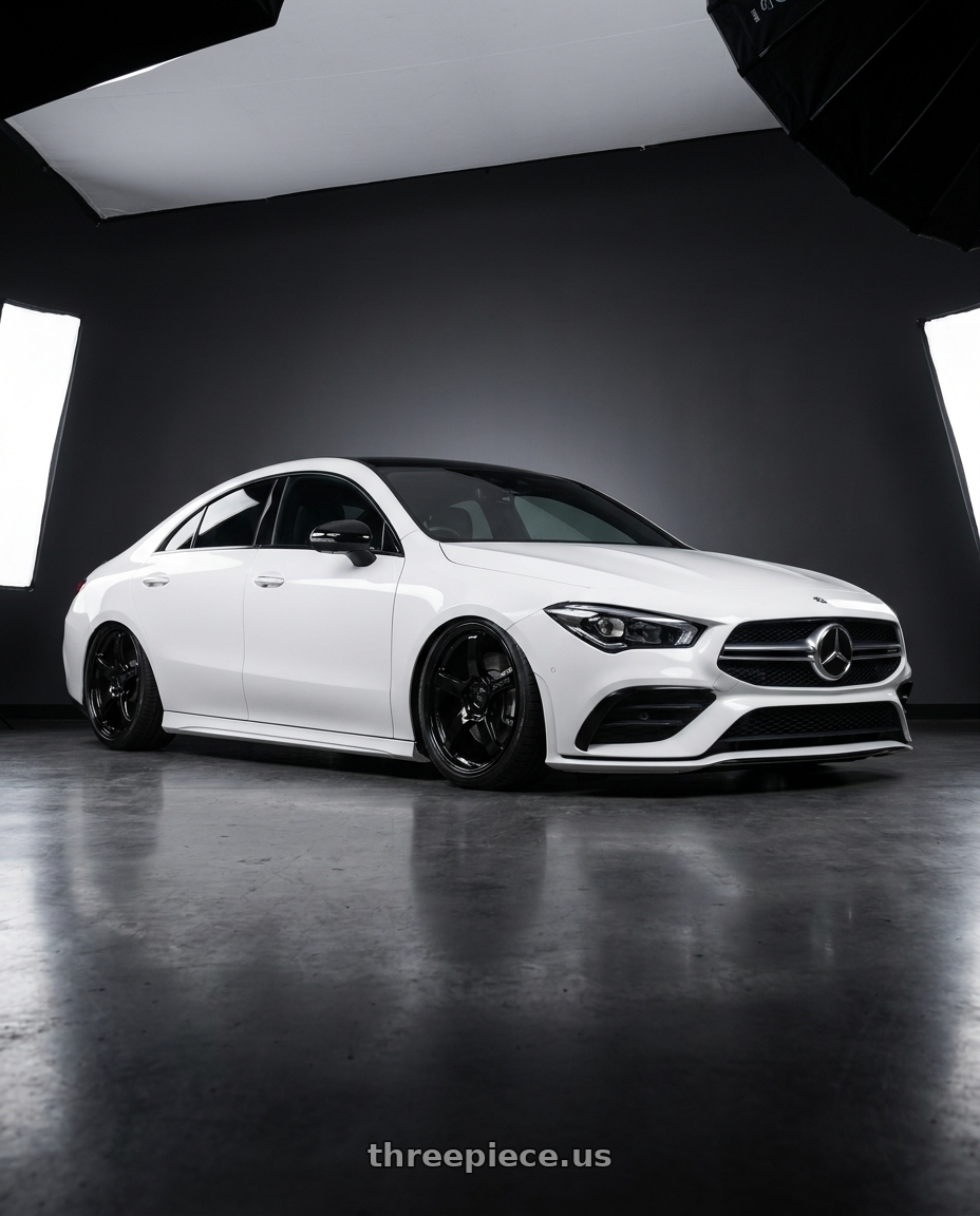 2023 Mercedes-Benz CLA C118 with Gram Lights 57CR 5x112 19x10.5+35 Glossy Black wheels