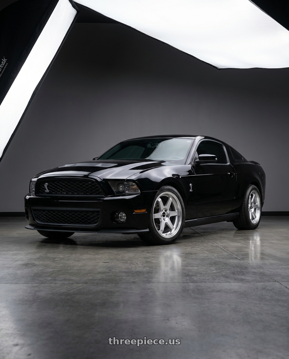 2011 GT500 SVT Performance Package Black with Vors TR37 5x114.3 19x9.5  +35 Silver Machine Face Lip wheels
