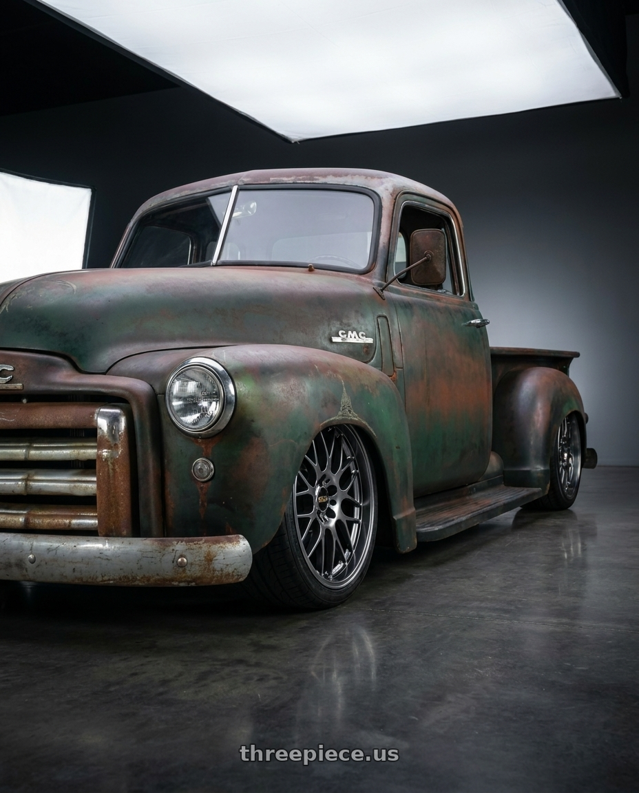 1948 Chevy 3100 with BBS RG-R 5x114.3 19x9 +38 Diamond Black / Diamond Cut wheels
