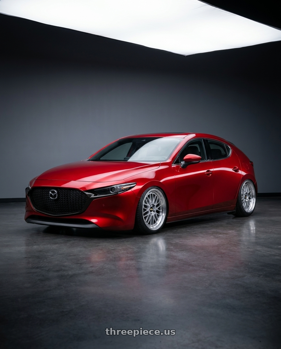 2024 Mazda 3 with BBS LM 5x114.3 19x8.5+43 Diamond Silver wheels