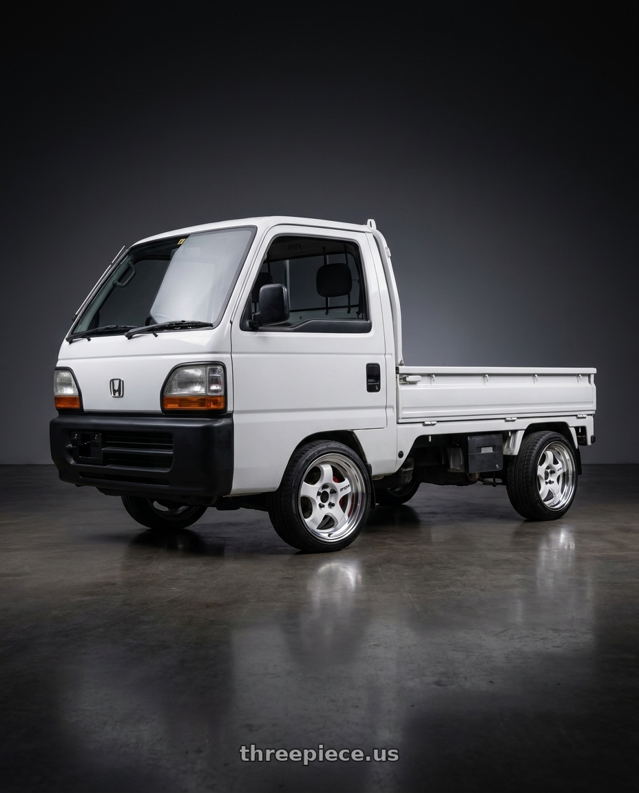 1995 Honda Acty with Work Meister S1 2P 4x100 15x8+0 A Disk White wheels
