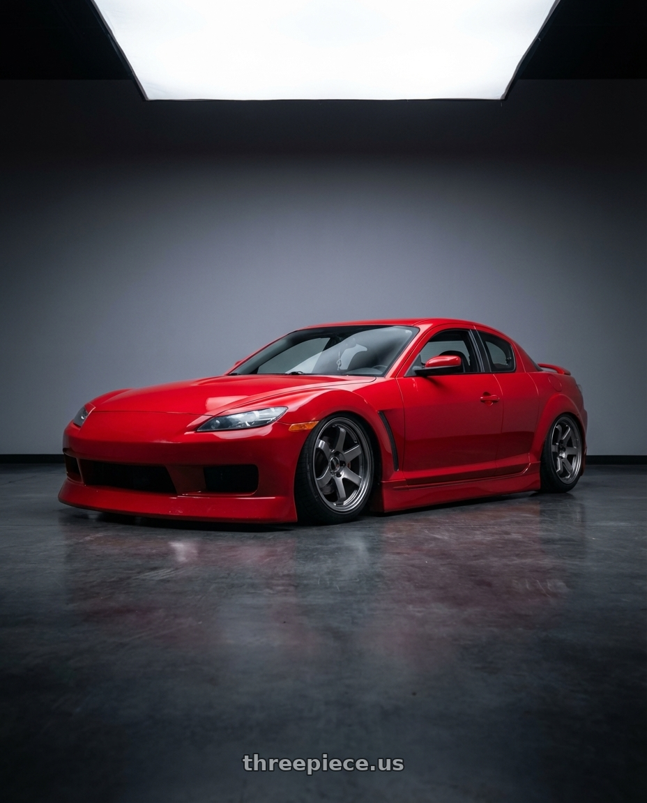 2004 Mazda rx8 with Kansei K11G Tandem 5x114.3 17x9 22 Gunmetal wheels