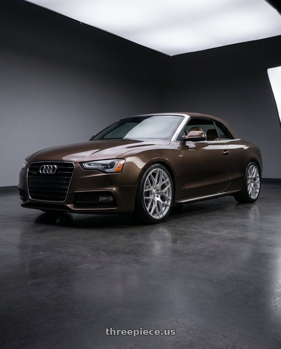 2013 Audi A5 cabriolet with MRR GF9 5x112 20x10  +25 Silver Machine Face wheels