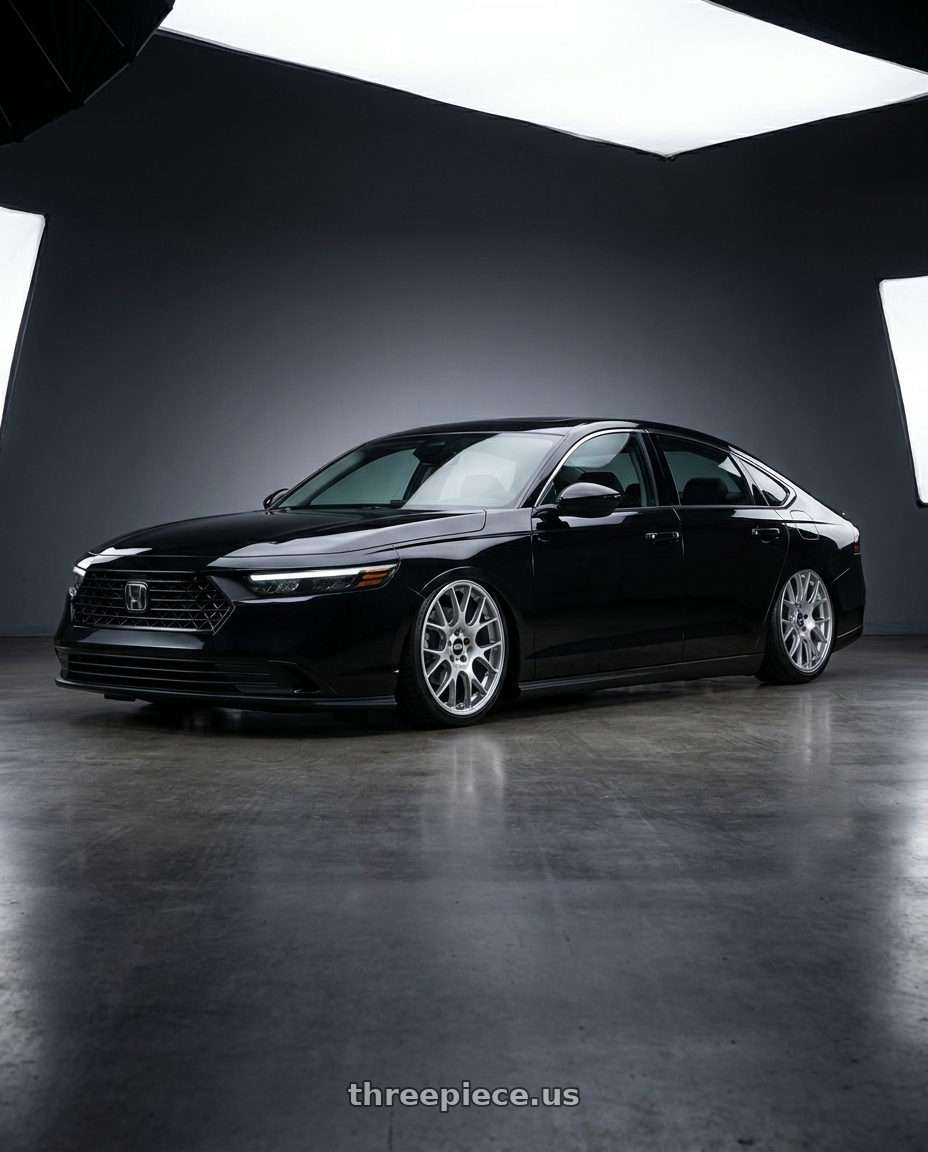 2024 HONDA CY2 ACCORD , BLACK , DUAL-SIDED SINGLE-OUTLET ALUMINUM ALLOY EXHAUST PIPE, The side strips and bottom plastic panels were replaced with body-colored paint. THE ENTIRE CAR APPEARED IN THE PICTURE.  with BBS CH-R 5x114.3 20x8.5 +38 Brilliant Silver Polished Rim Protector wheels