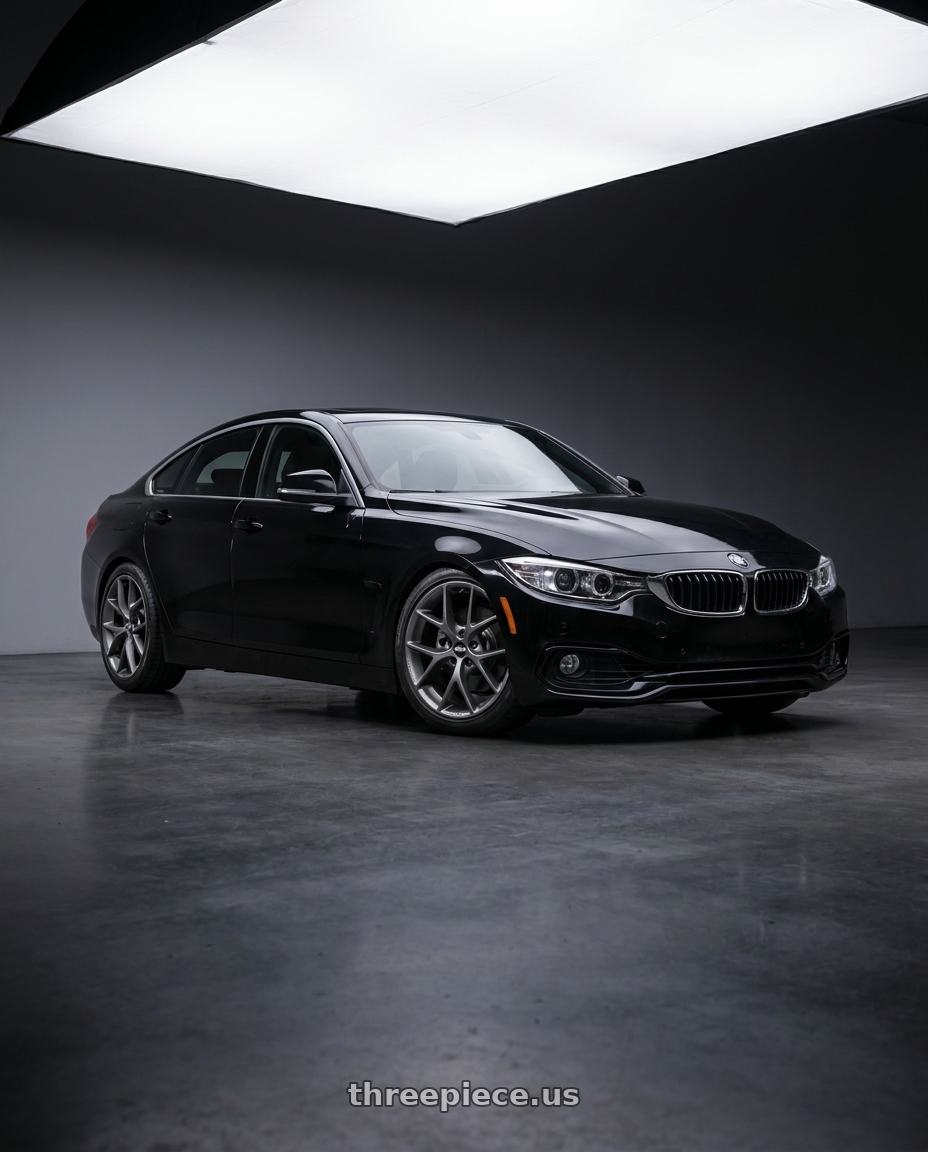 2019 BMW 430i Gran Coupe with BBS SR 5x130 18x10.0+41 Satin Himalaya Grey wheels
