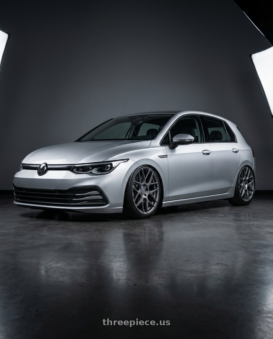 2024 Volkswagen Golf R MK8 with Aodhan AFF2 5x112 19x9.5+35 Matte Gray wheels
