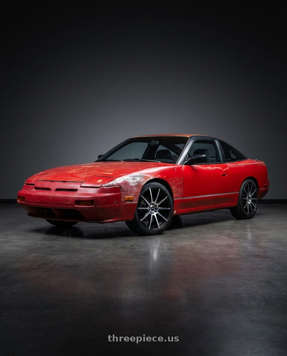 1993 nissan 240sx with Ns Wheels NS1501 5x100/5x114.3 18x8 +38 Gloss Black Machined wheels