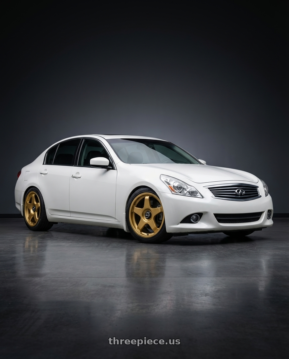 2012 Infiniti G37 with fifteen52 CHICANE 5x114.3 / 5x120 19x8.5 +35 GOLD (GLOSS GOLD) wheels
