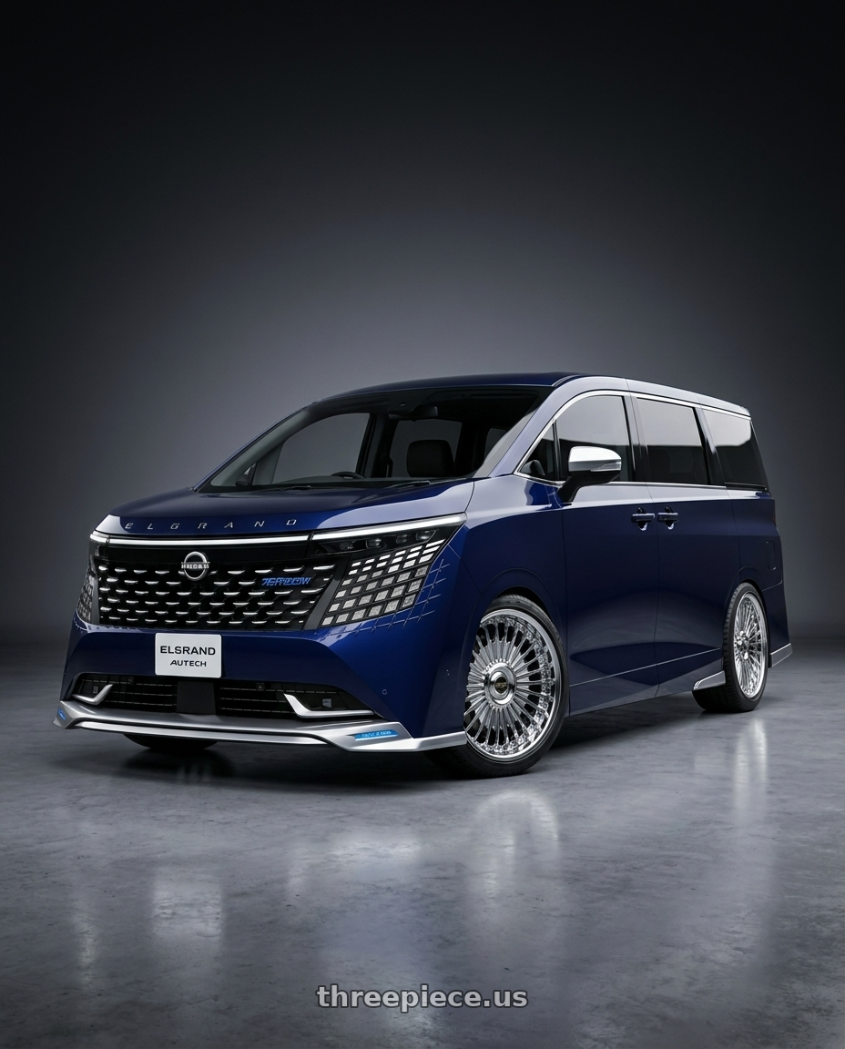 2026 nissan elgrand with Work Emitz Chrome 5x100 19x10.0 +38 wheels