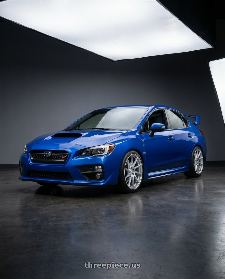 2018 Subaru WRX STI with Aodhan AH09 5x114.3 18x9.5 +35 Gloss Silver Machined Face wheels