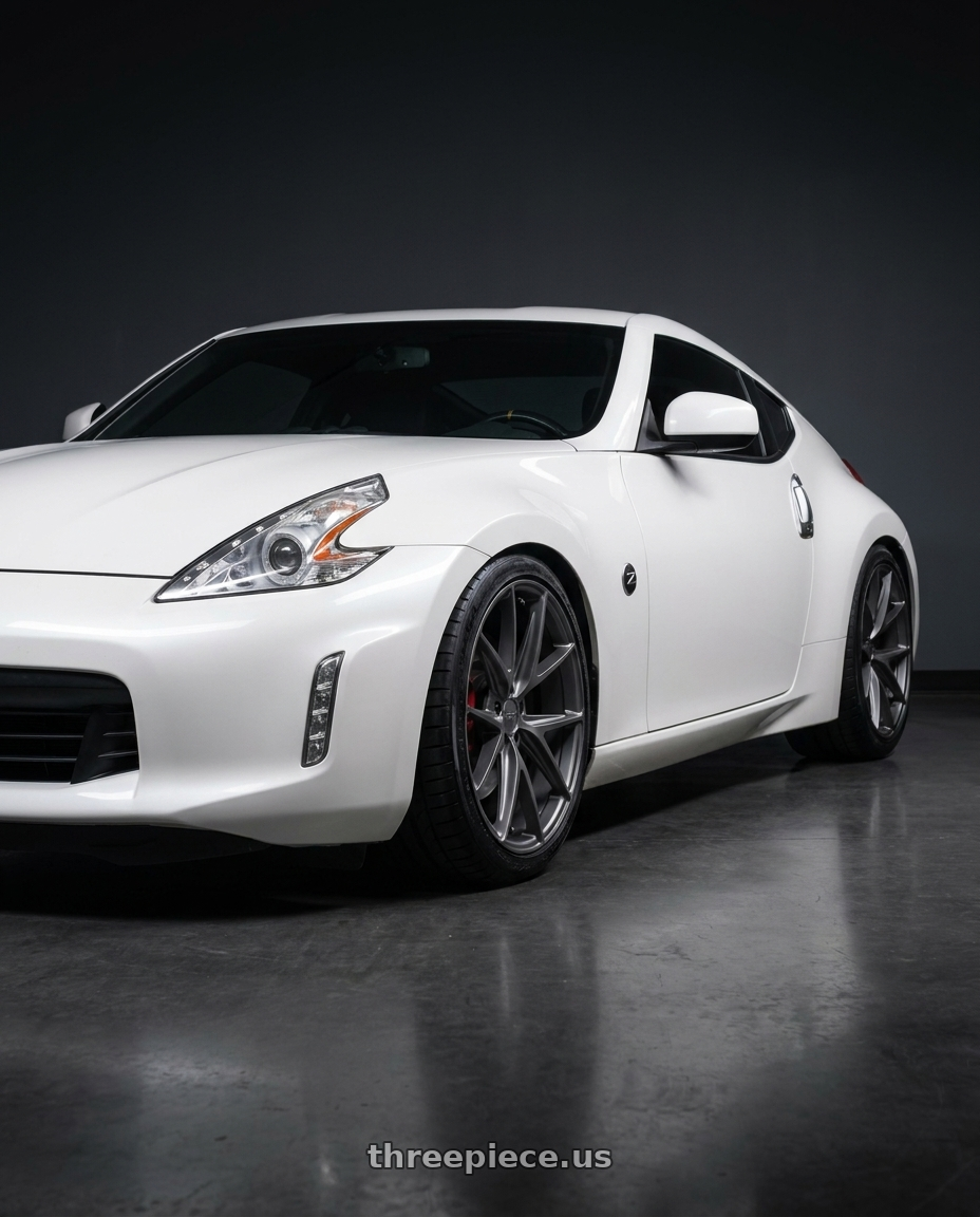 2019 Nissan 370Z with Niche 1PC M116 MISANO 5X114.3 19X8.5 +45 MATTE GUN METAL wheels