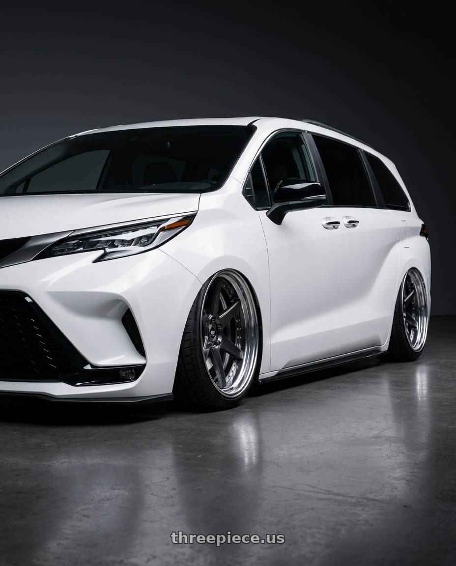 2025 TOYOTA SIENNA XSE with Work Zeast Black Label Bst1 5x100 19x8.5+22 A Disk Brilliant Silver Black wheels