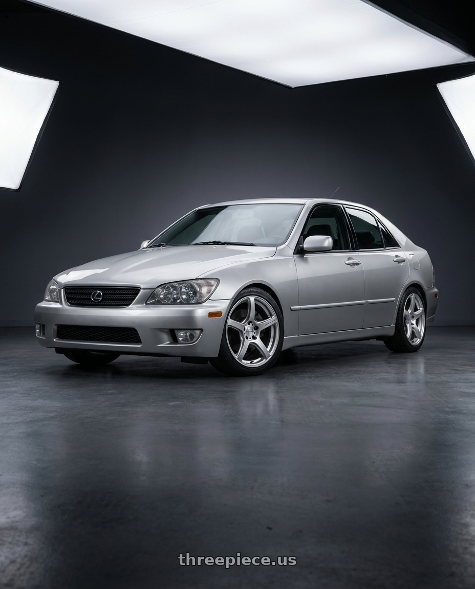 2005 Lexus IS200 limited edition with Work Emotion T5r 5x114.3 17x8 +35 Glow Silver wheels