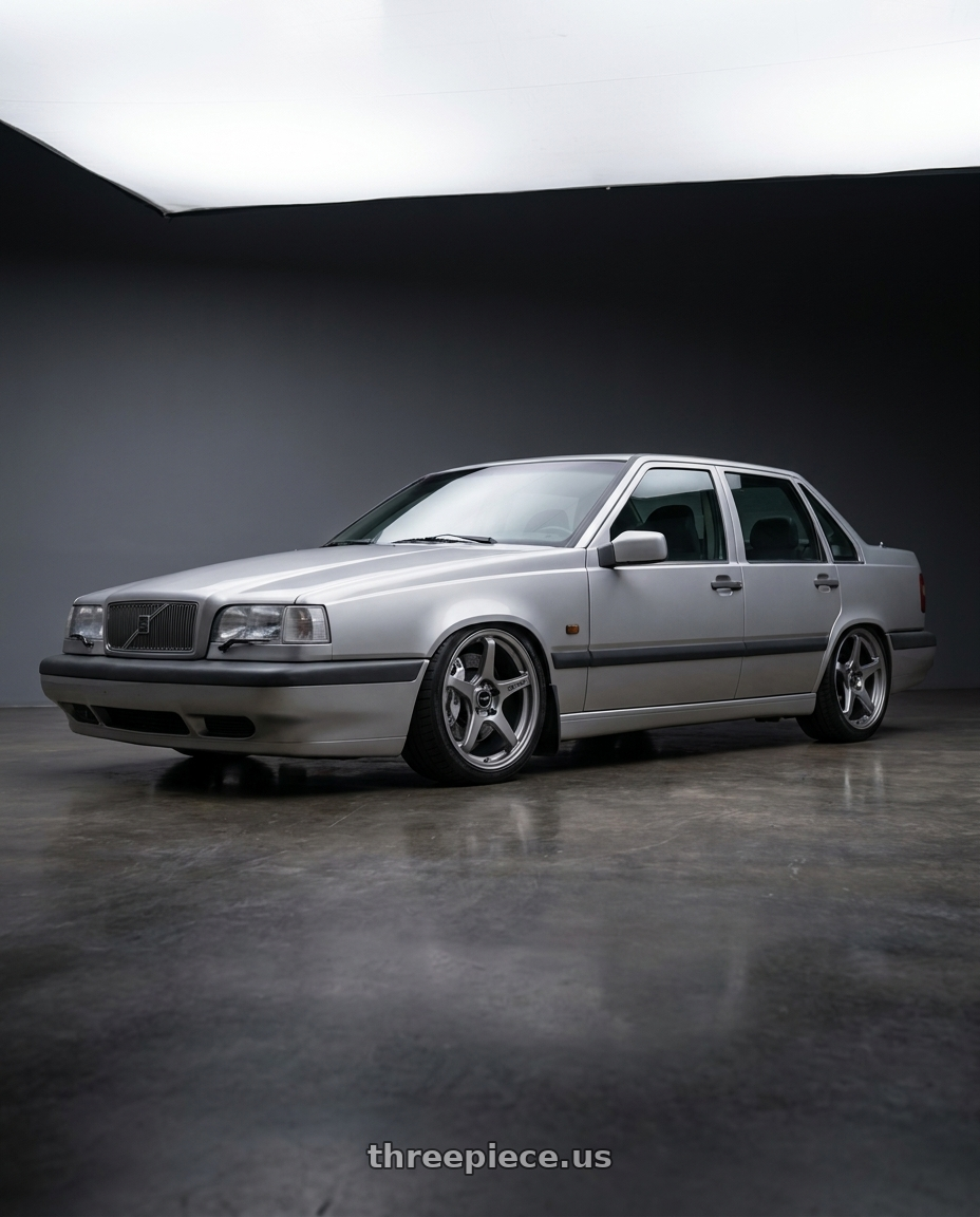 1996 Volvo 850 GLE, Silver, Big brake kit silver 6 piston calipers. with Enkei TS-5 5x108 18x8.5+40 Storm Grey wheels