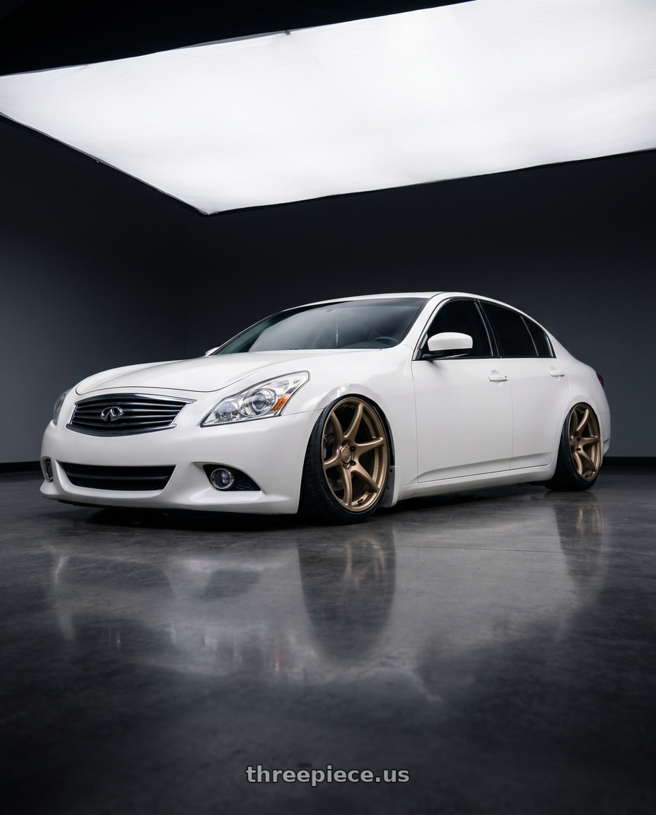 2014 Infiniti G37 Coupe with Kansei K11B Tandem 5x114.3 19x9.5 12 Bronze wheels