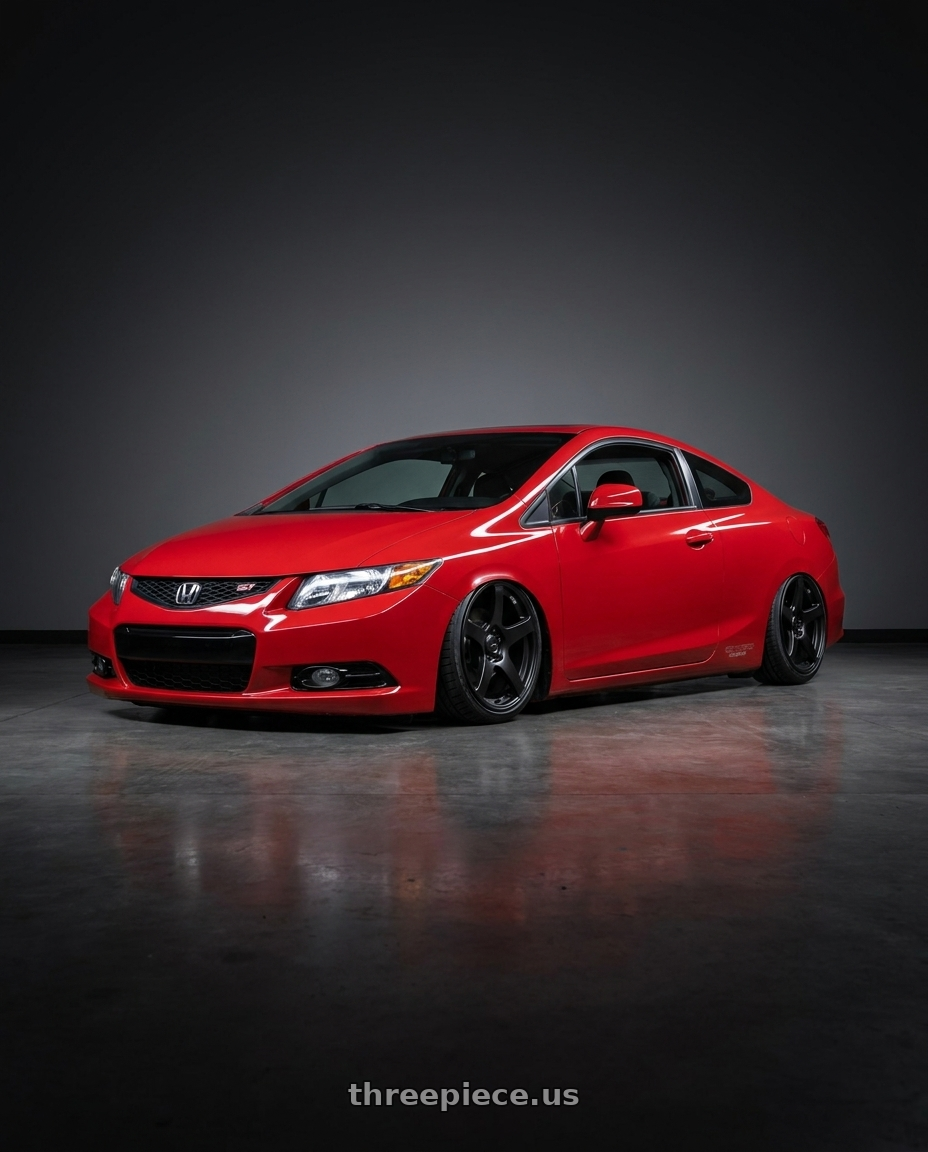 2011 Honda Civic Si with Ssr Gtv01 5x114.3 18x8.5+40  FLAT BLACK wheels