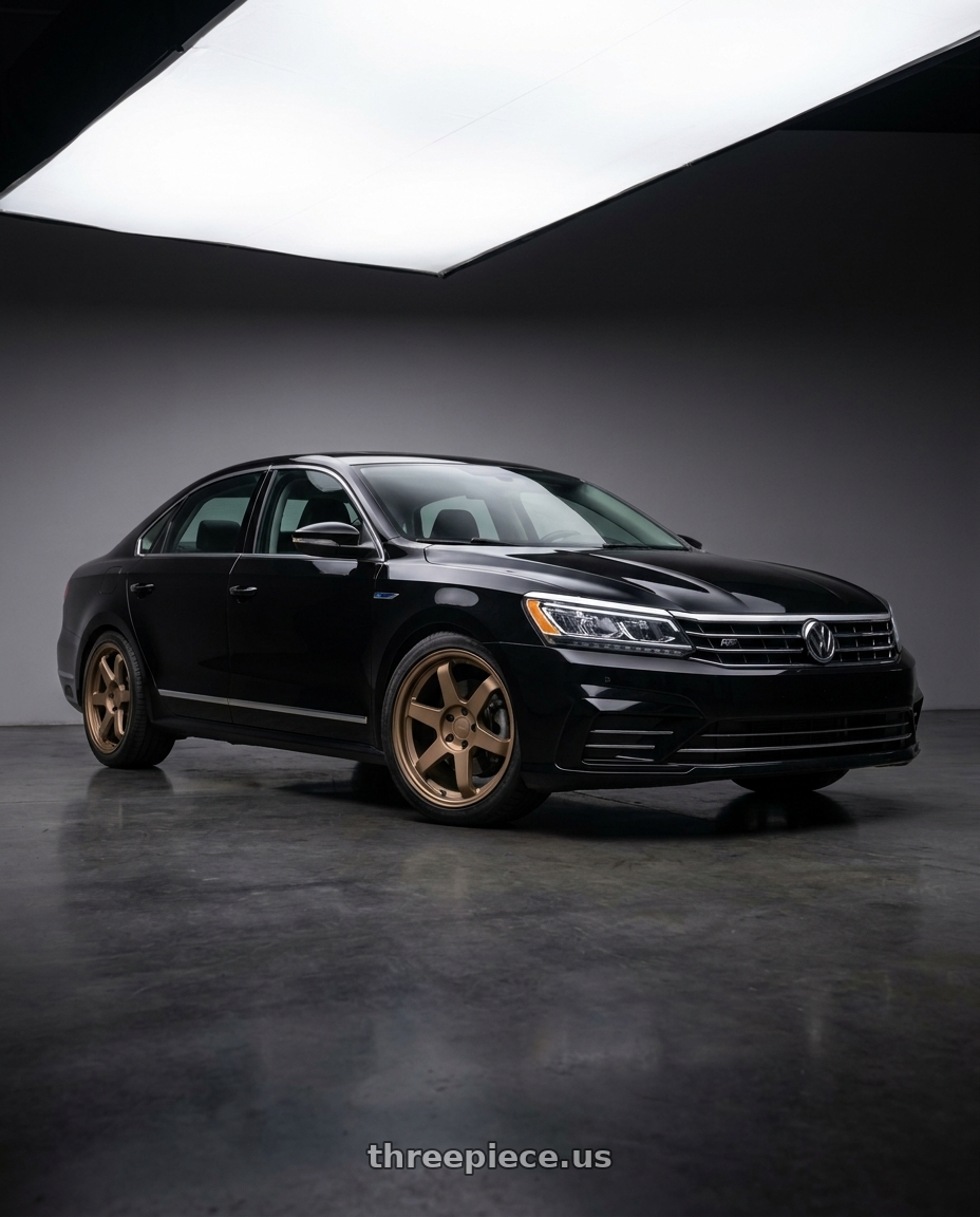 2017 vw Passat rline black with 9six9 SIX-1 5x112 19X8.5 +35 Matte Bronze wheels