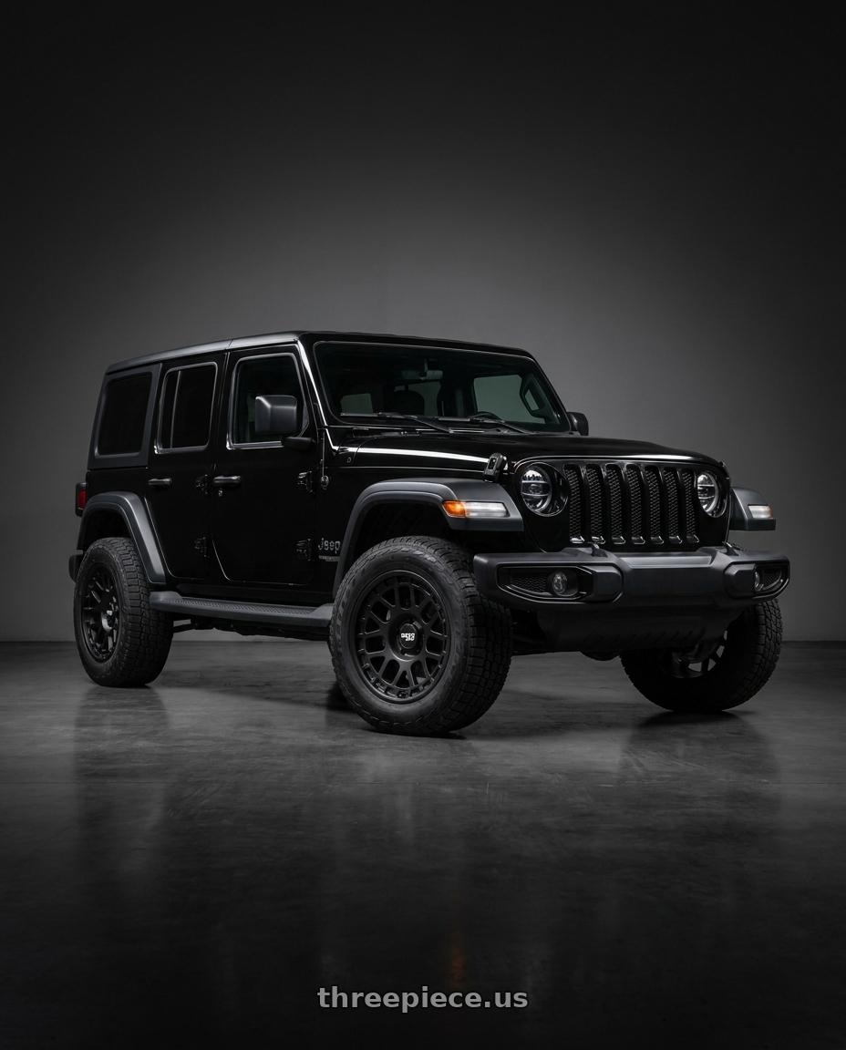 2021 Jeep Wrangler Sport fitted with Dirty Life Mesa 9306 5x127 17x9-12 Matte Black $284 wheels