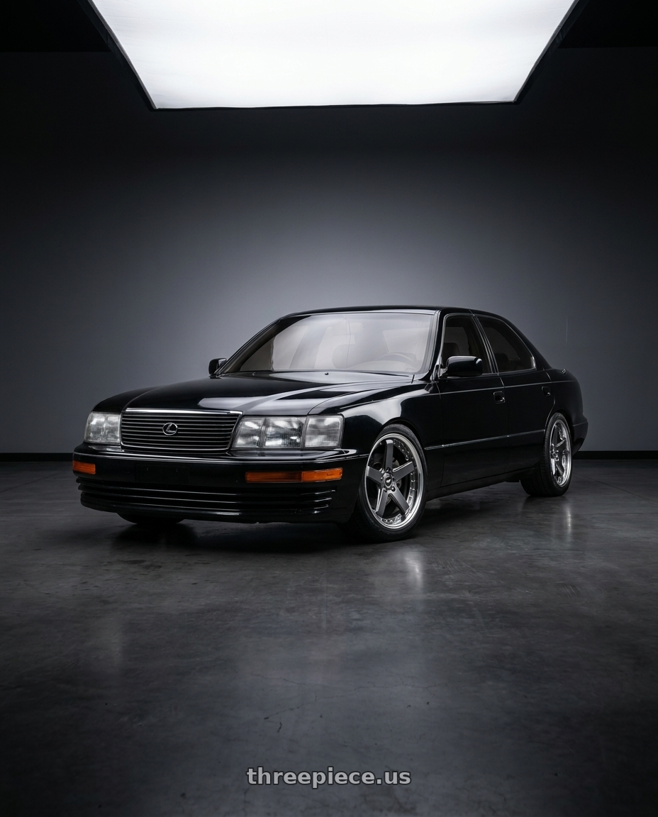 1994 Lexus ls400 with Work Zeast Black Label Bst2 5x114.3 19x8+45 R Disk Brilliant Silver Black wheels