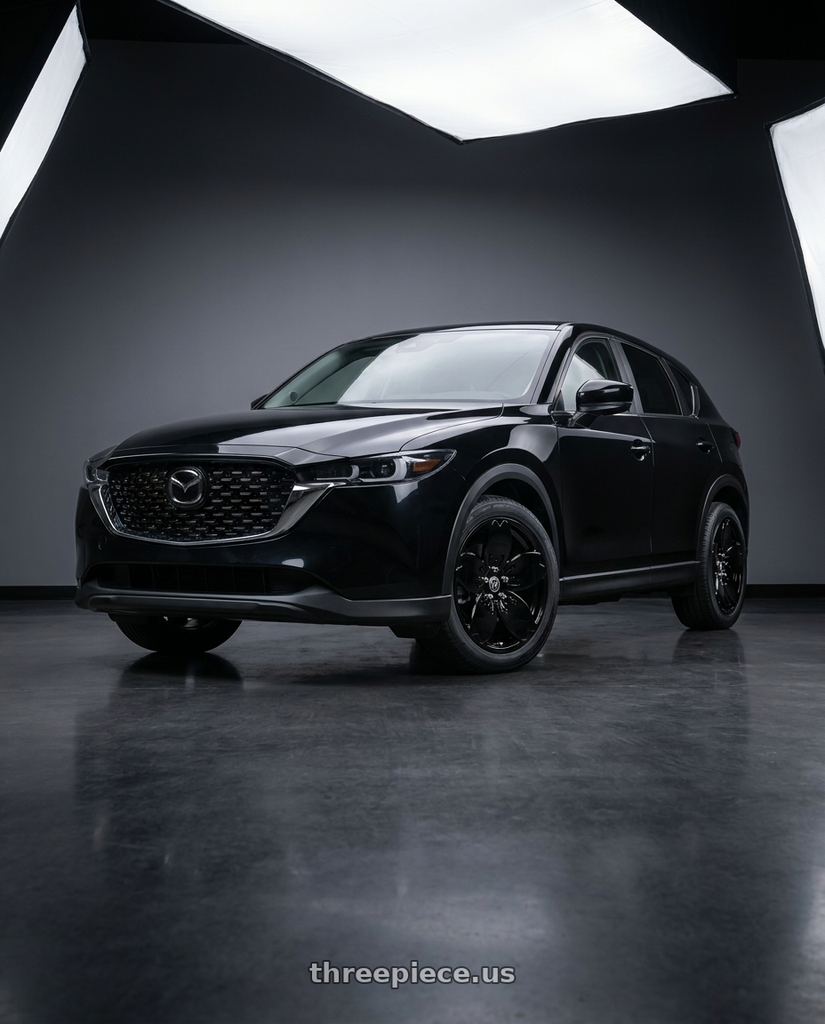 2025 mazda cx-5 with Heritage Wheel Sakura MonoC 5x114.3 18x8.5 +35 Black wheels