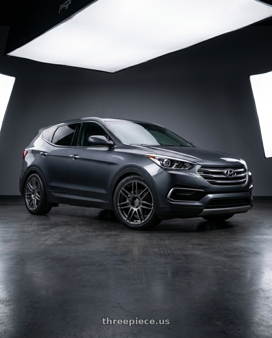 2018 Hyundai Santa Fe Se with Niche 1PC M105 NR6 5X100/5X114.3 18X8 +40 MATTE GUN METAL wheels