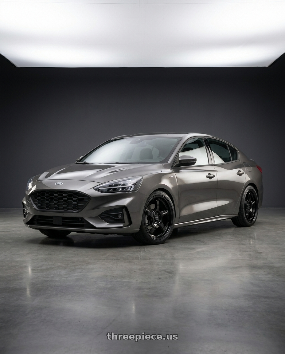 2022 Ford Focus St Line Sedan with WedsSport RN-05M 5x120 18x8.0+45 Gloss Black wheels