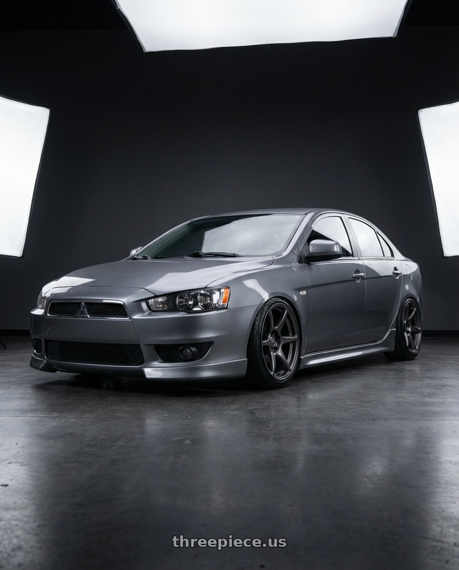 2014 Mitsubishi Lancer Ralliart with Kansei K11G Tandem 5x114.3 18x10.5 12 Gunmetal wheels