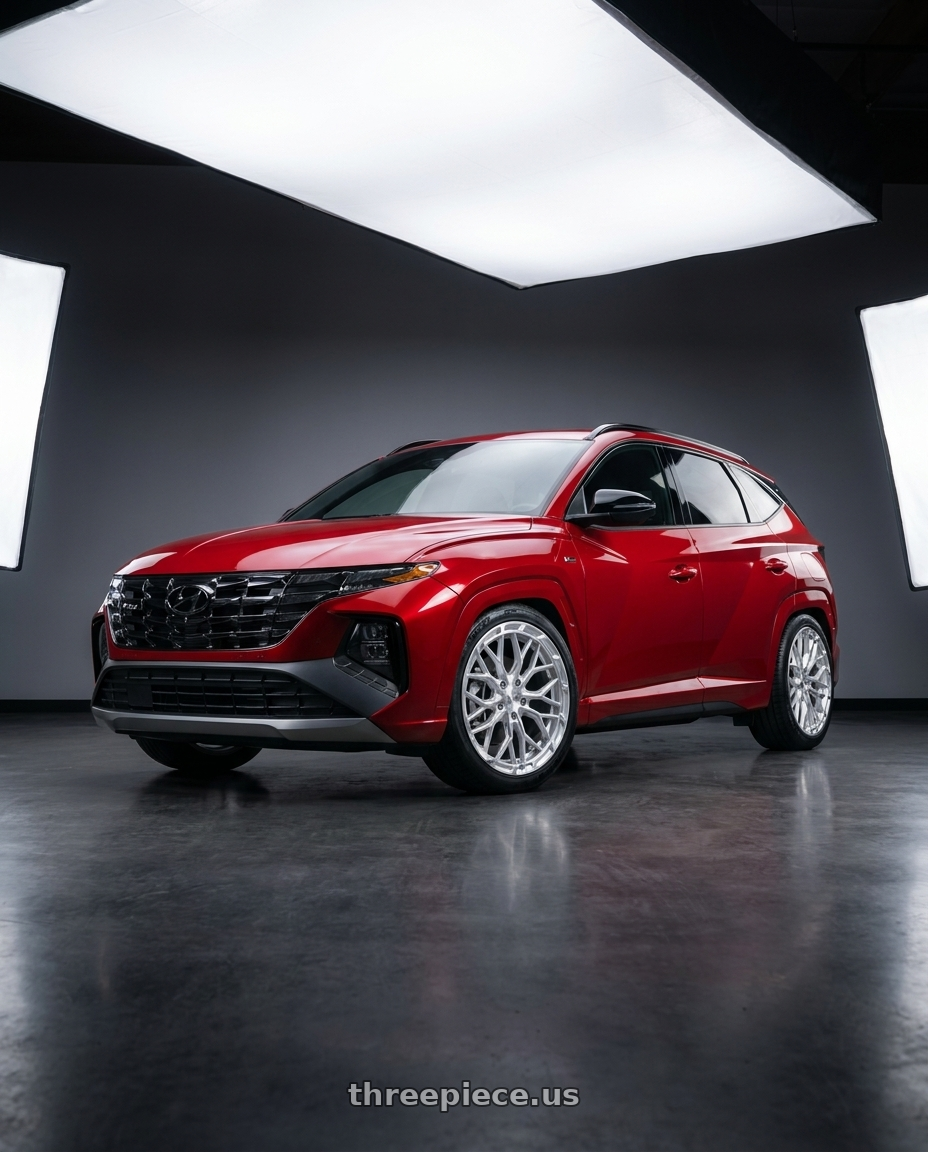 2022 Hyundai Tucson N line with DOLCE PERFORMANCE MAGARI 5x114.3 20x8.5 +38 Gloss Silver wheels